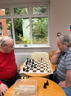 Ian and Stephen playing a game of chess at Roseleigh